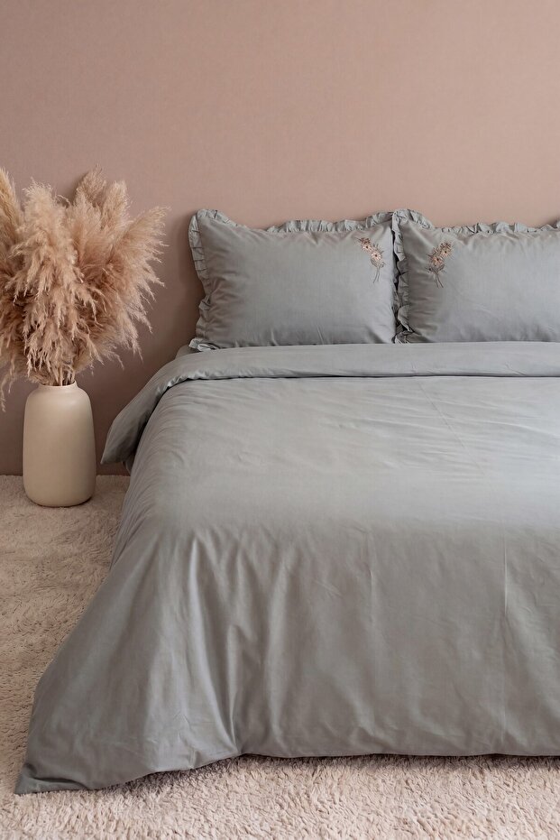 Valentino Green 100% Cotton Double Duvet Cover Set - 4 Pieces