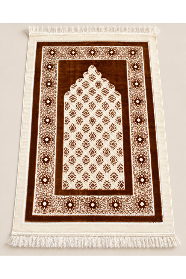 Starry Mihrap Velvet Prayer Rug 70X115 cm Gift Dowry Prayer Rug