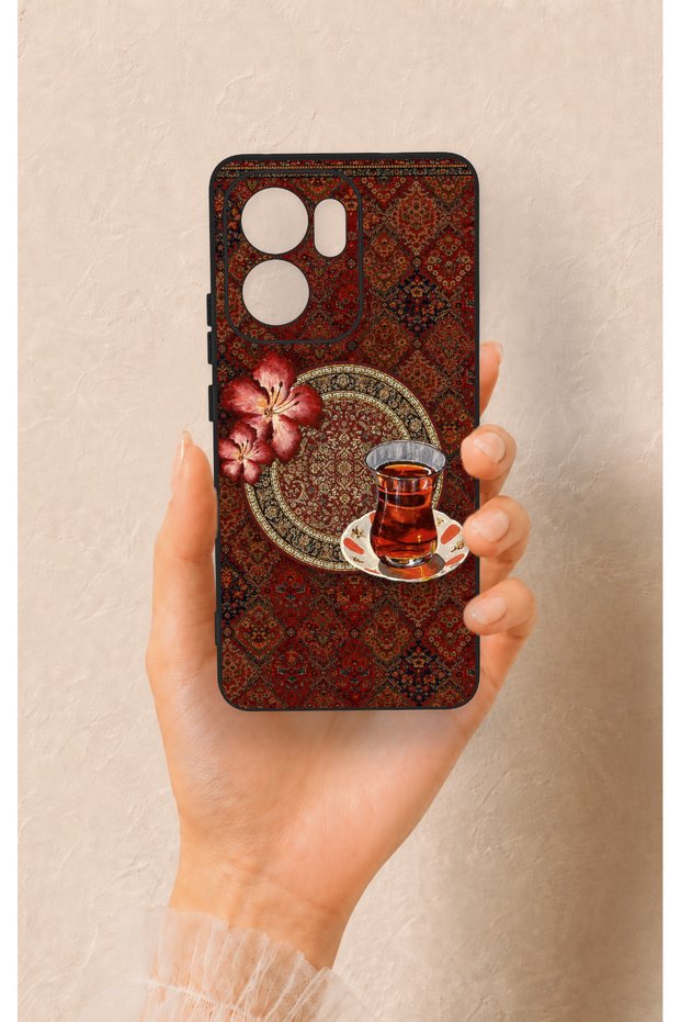 Oppo Reno 13F Compatible Carpet and Tea Pattern Silicone Case
