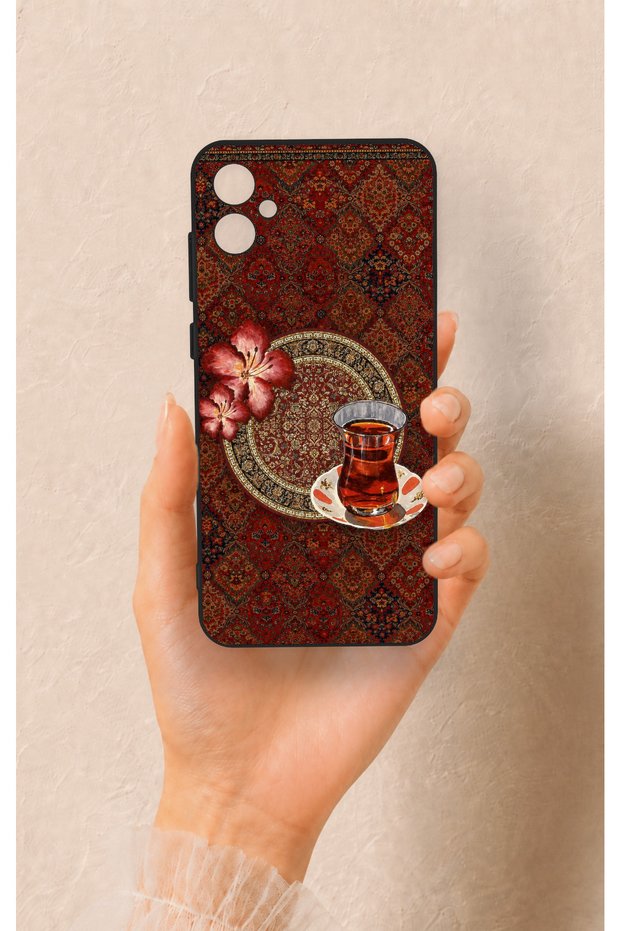 Samsung A05 Compatible Carpet and Tea Patterned Silicone Case