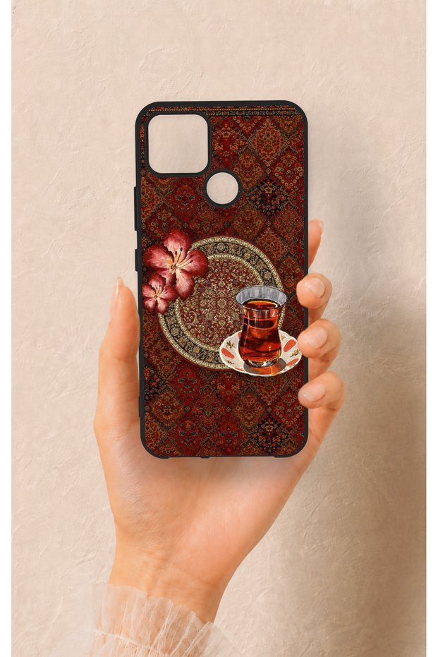 Realme C25 Compatible Carpet and Tea Patterned Silicone Case