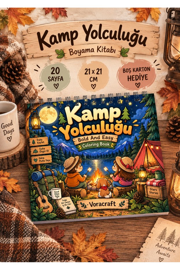 Camping Journey Coloring Book, 21X21 cm Coloring Book 2by0006