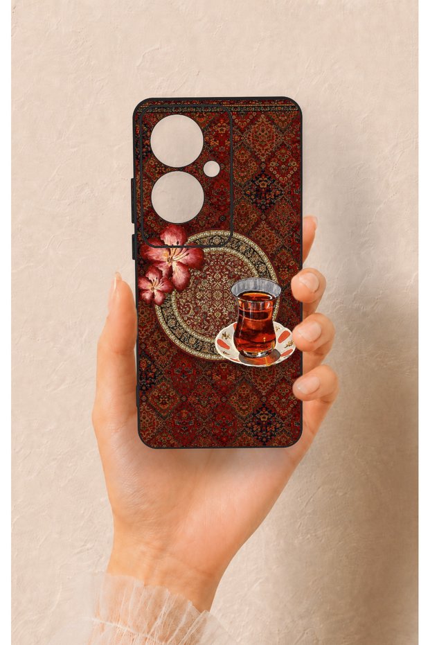 Oppo Reno 11F Compatible Carpet and Tea Pattern Silicone Case