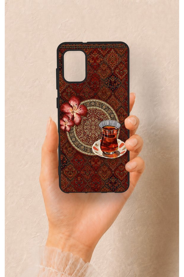 Samsung A31 Compatible Carpet and Tea Patterned Silicone Case