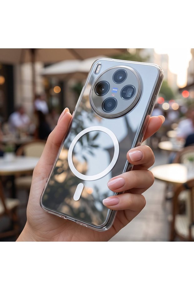 Case Compatible with Vivo X300, Magsafe Enabled, Non-Yellowing Crystal Hard Cover, Transparent