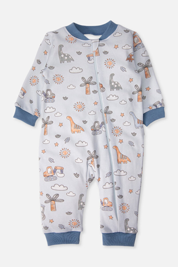 Interlock Sleeping Bag Without Booties Printed (Stone Age) Indigo