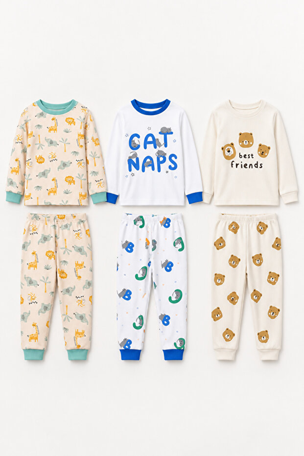 Boys' Pajama Sets Come in 3 Sets