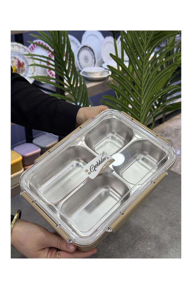 Steel Vacuum 4-Compartment Lunch Box