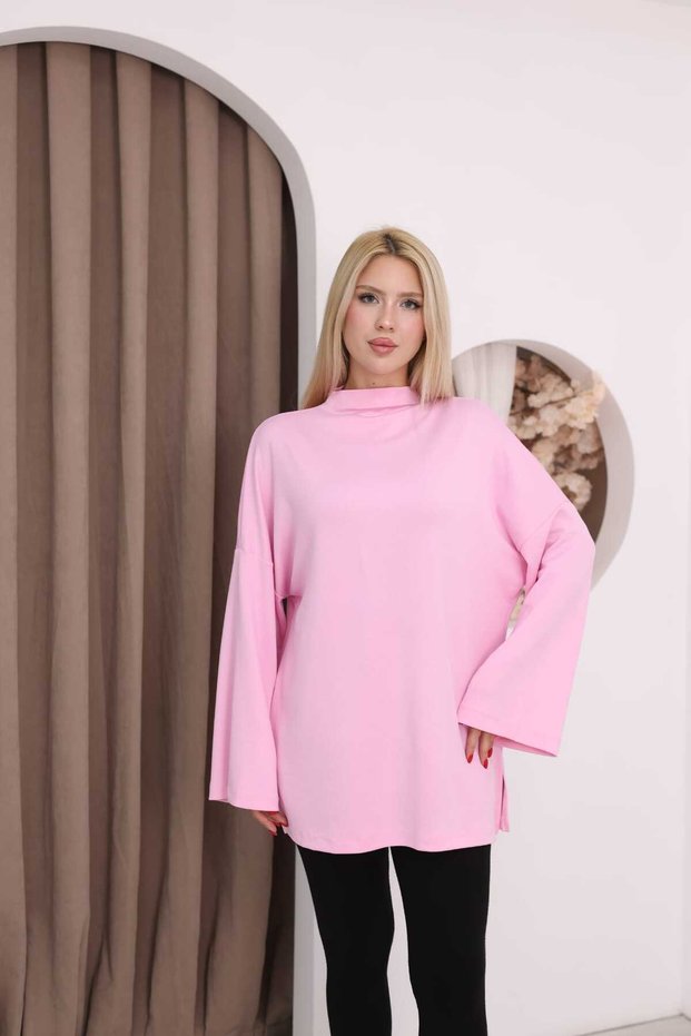 High Collar Slit Tunic