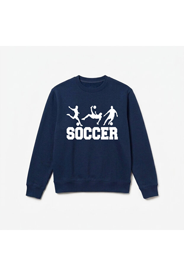 Soccer printed premium crew neck long sleeve sweatshirt