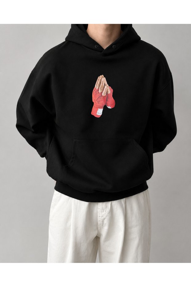 Men's Hooded Sweatshirt for Youth and Adults – 3 Thread Raster Winter Printed Hoodie