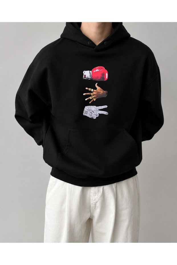 Men's Hooded Sweatshirt for Youth and Adults – 3 Thread Raster Winter Printed Hoodie
