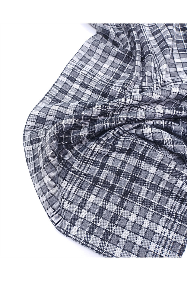 Gray Black Square Patterned Full Stretch Jacquard Knitted Fabric for Cardigans & Sweaters 140X300Cm