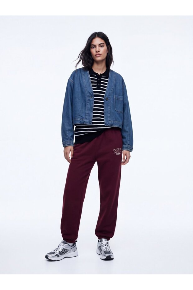 Slim Fit Collar Detailed Striped Black Sweater