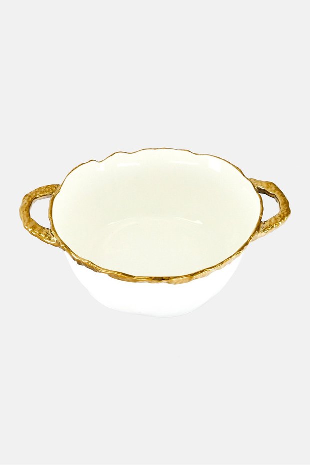 Round Serving Bowl, White