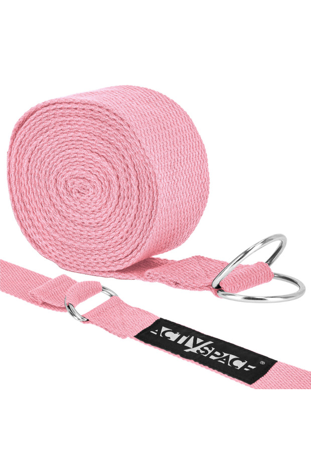 Curea de yoga rezistentă 300x3.8cm - roz