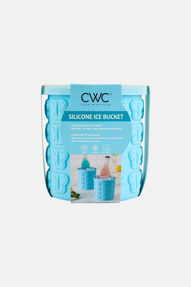Silicone Ice Cube Maker Bucket, Blue