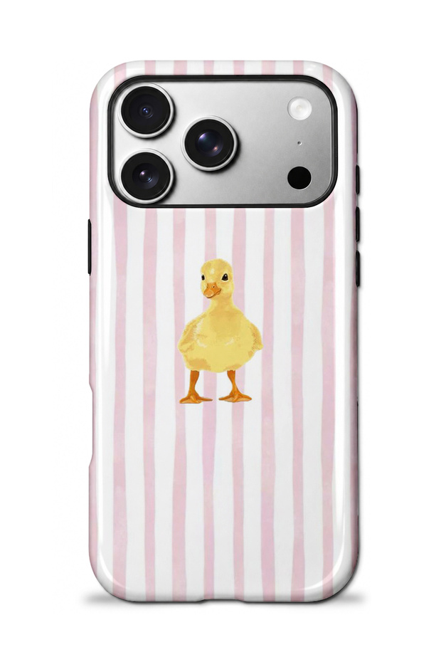 Compatible with iPhone 17 Pro Max / 18 Pro Max - Striped Duck, Double Layer Cover, Glossy Surface Protective Case