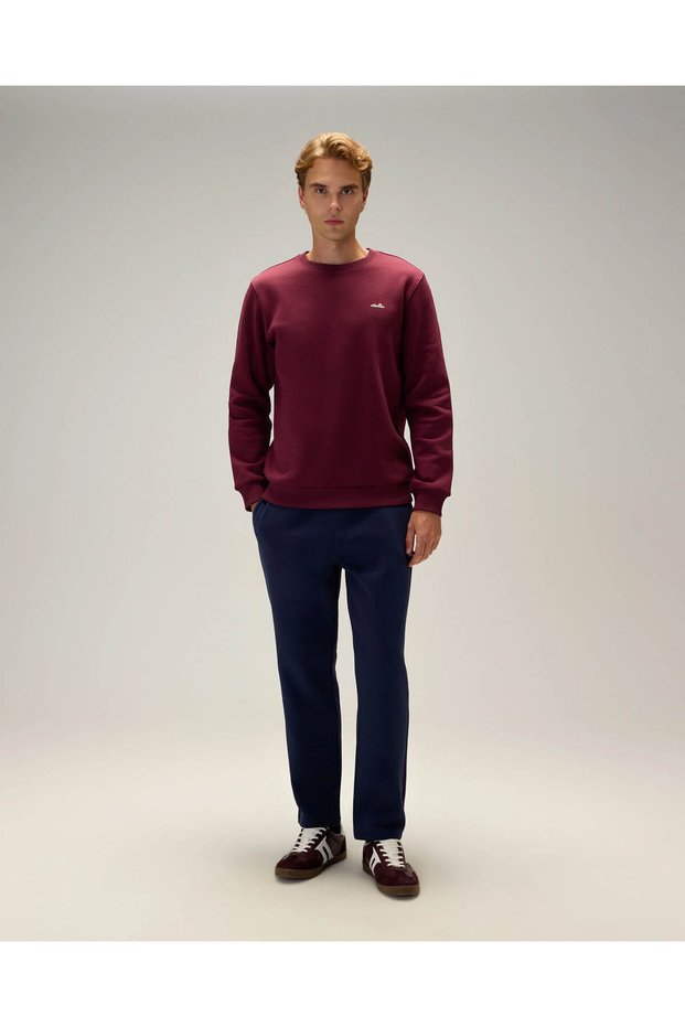 Cotton Burgundy Men's Sweatshirt 6Wm3003