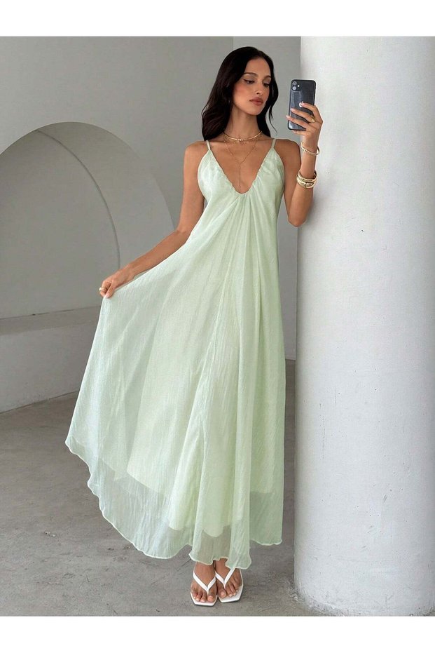 Rochie maxi, verde - M