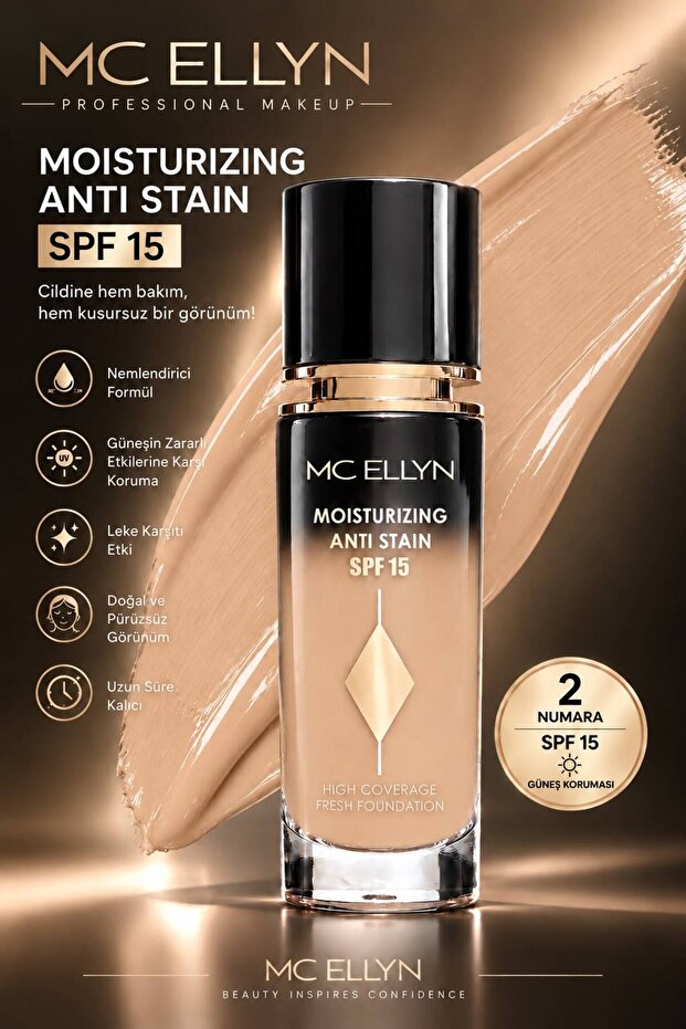 Mc Ellyn Moisturizing Anti Stain Anti-Blemish Sunscreen Spf 15 Foundation 02