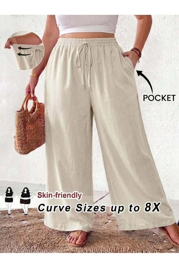 Pantaloni, crem - 7XL