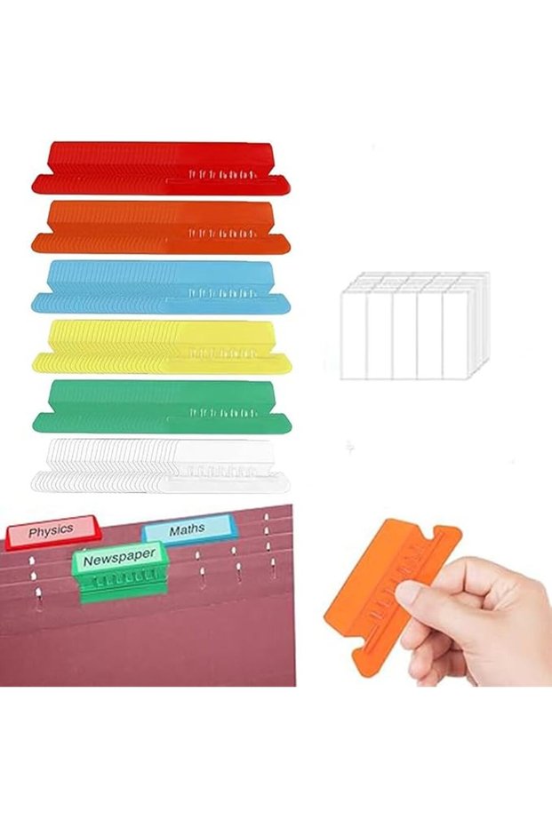 120Pcs File Folder Labels, Multicolor Inserts Folder Labels Plastic Tabs File Tabs Hanging Folders,S