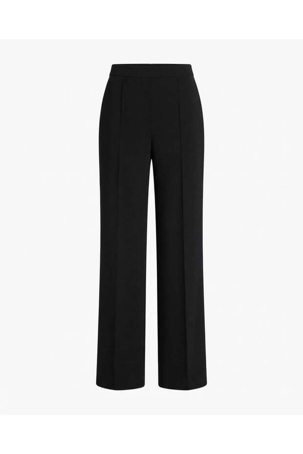 Black Piped Palazzo Pants