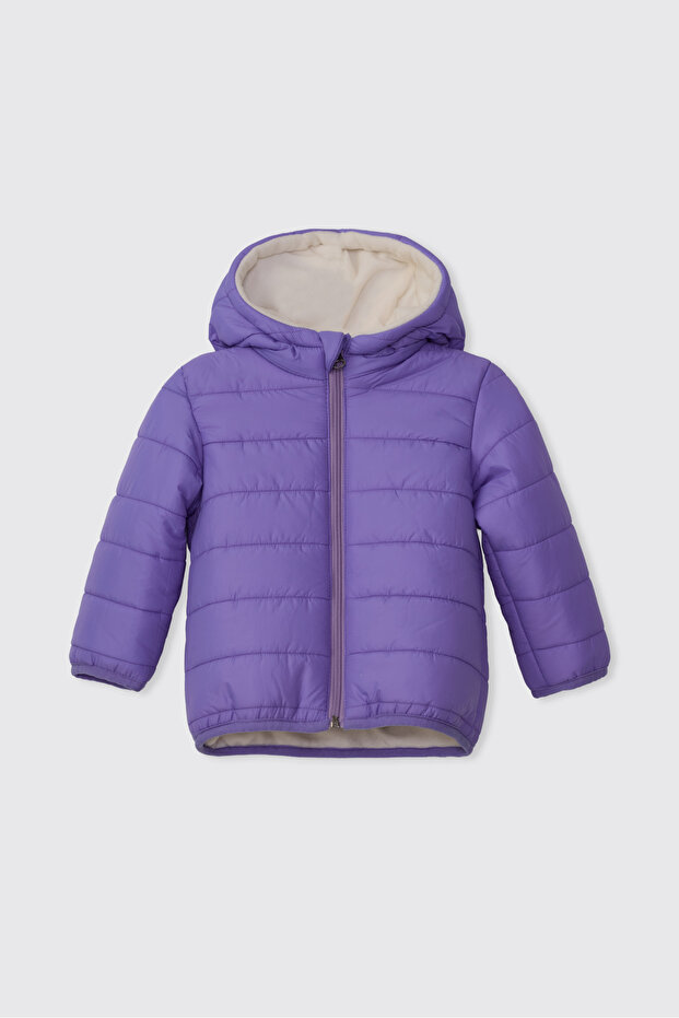 Baby Girl/Child Hooded Fleece Lined Lilac Coat