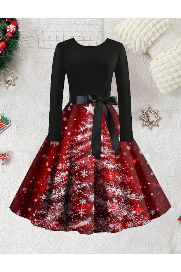 Rochie scurta, Negru/Rosu