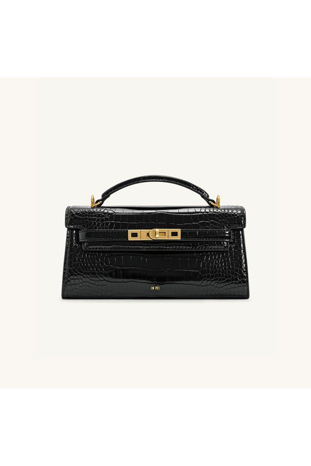 New Crocodile-Embossed Top-Handle Bag