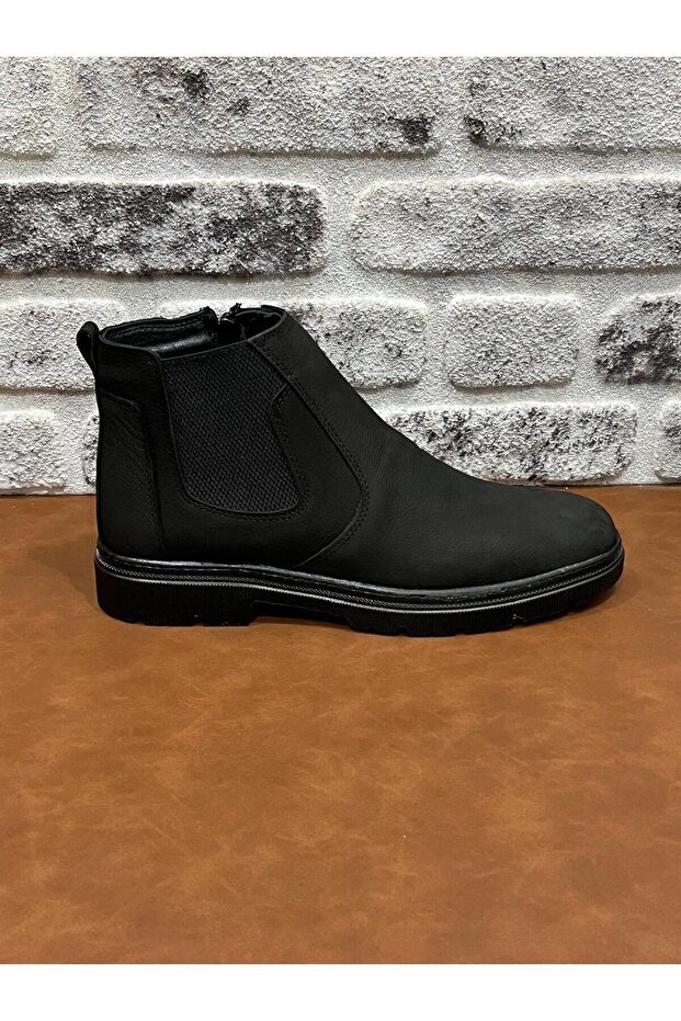 Genuine Leather Large Size Orthopedic Fur Men's Boots