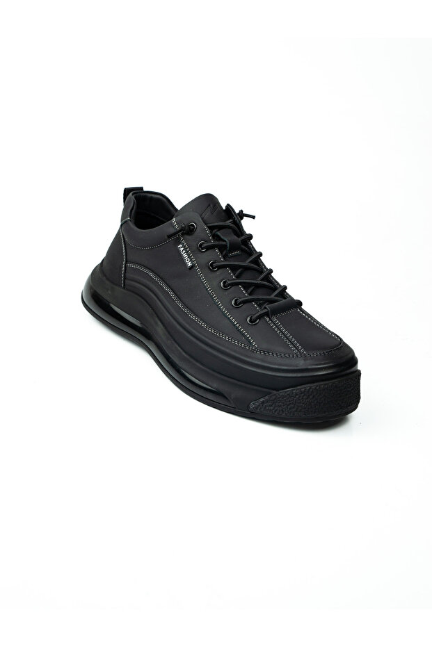 55712 Black Leather Casual Men's Shoes