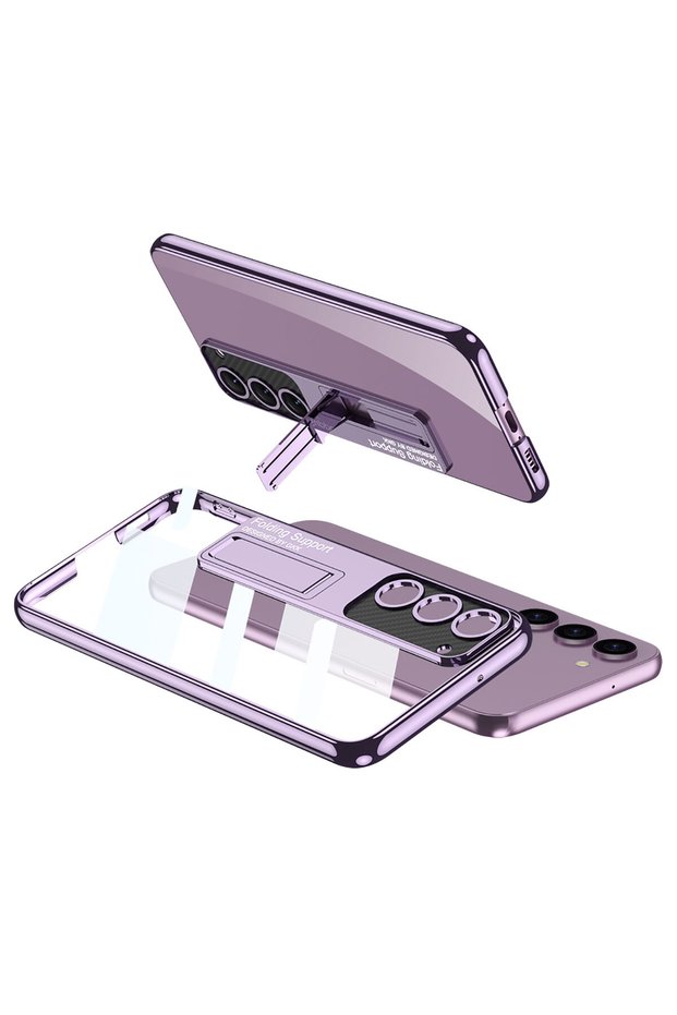 Galaxy S23 Case with Camera Protection Transparent Design Senk Lego Stand Case