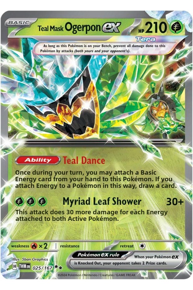 Teal Mask Ogerpon Ex # 25 Twilight Masquerade Original Cards