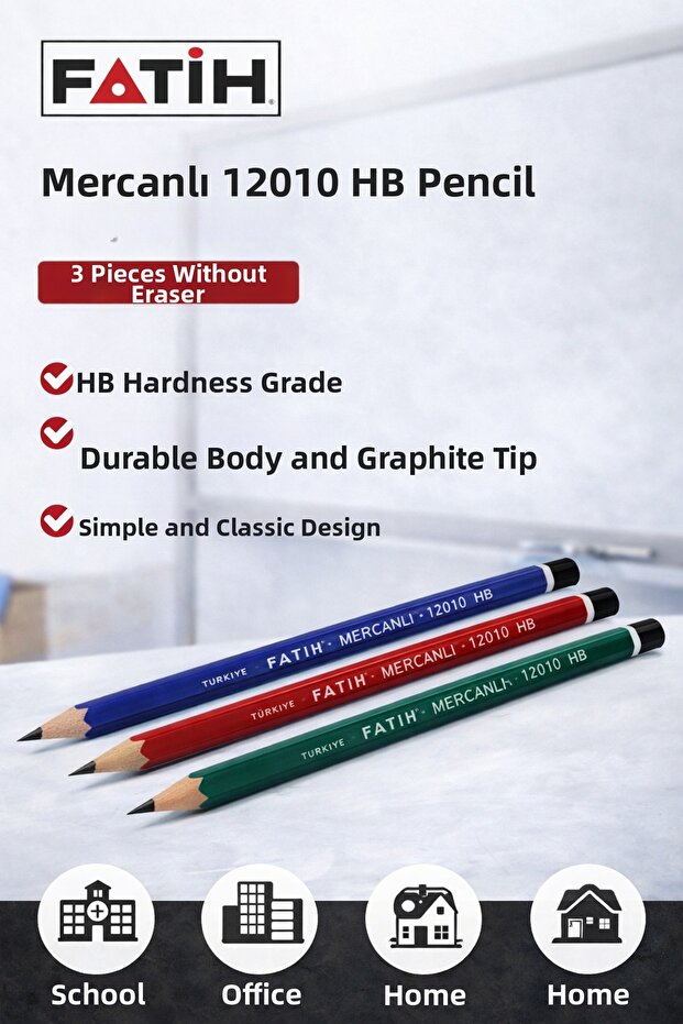Fatih Mercanlı 12010 Hb Pencil 3 Pieces