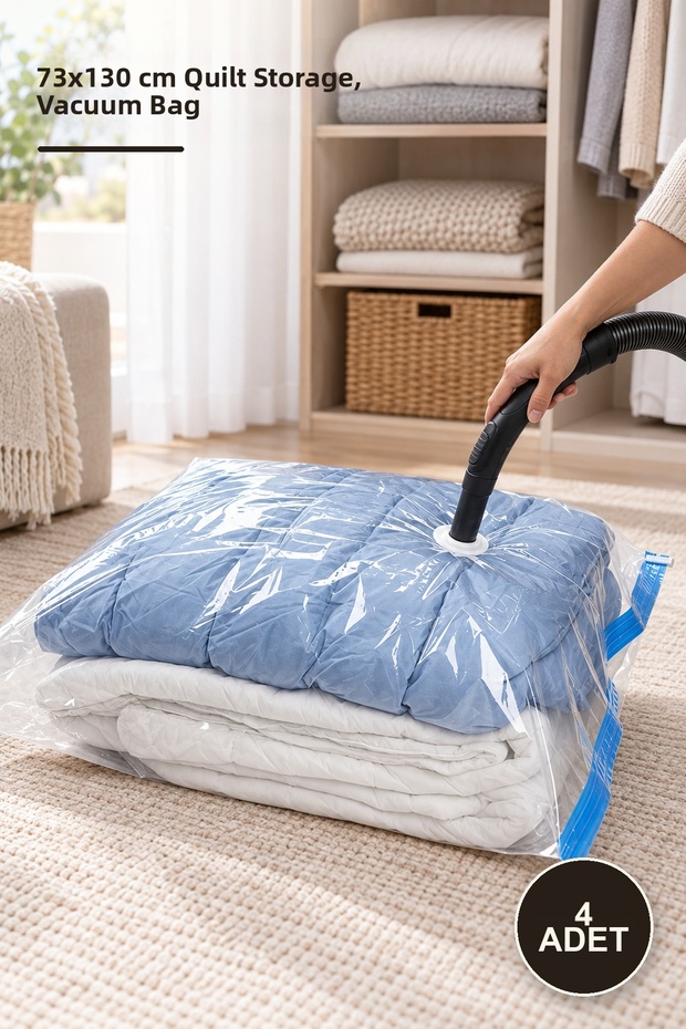 4 Pieces Vacuum Storage Bags – 73X130 cm Quilt Blanket Storage, Vacuum Bag Vacuum Storage Bag