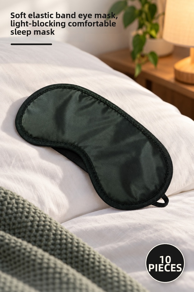 10 Pieces of Sleep Mask – Soft Elastic Band Eye Patch, Light Blocking Comfortable Sleep Mask