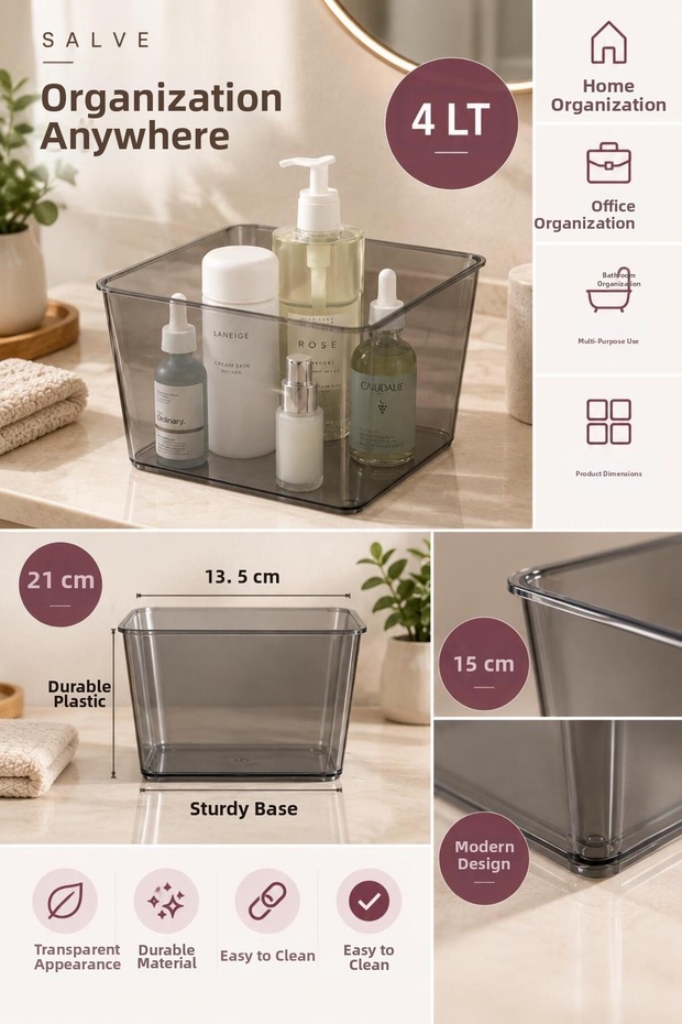 4 Lt. Salve Refrigerator-Bathroom Organizer Organizer