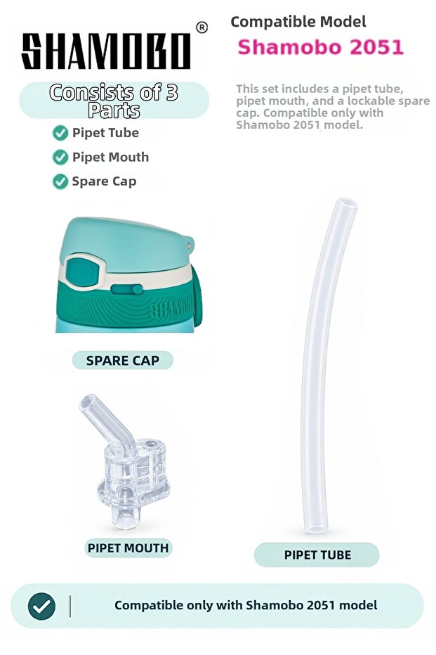 Replacement Cap + Replacement Pipette Set 3 Piece Replacement Parts Set