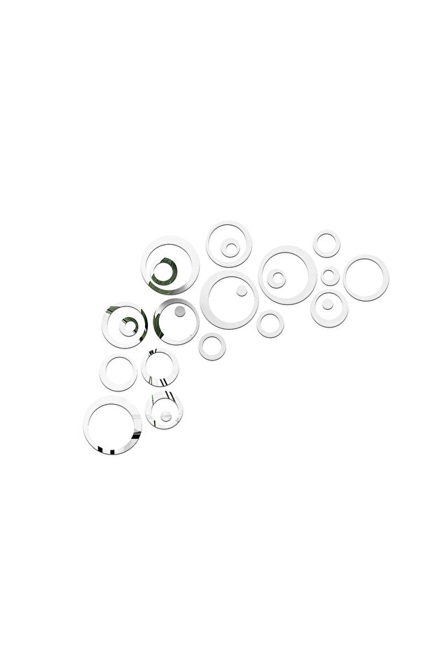 15x15cm Silver 24PCS/LOT Geometric Hollow Circle DIY Mirror Wall Sticker 3D Living Room, Bedroom, Ho