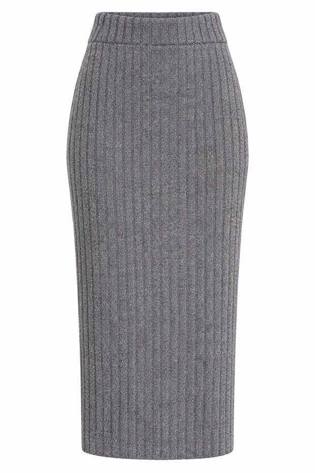 6929 women's Corded Fabric knitwear skirt anthracite