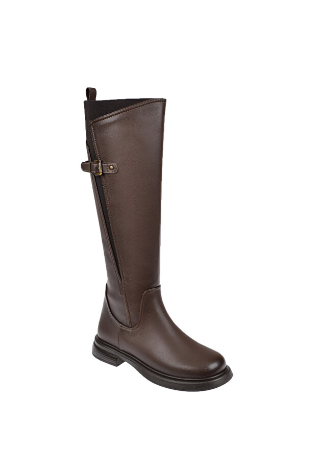 Rider Style Round Toe Women's Boots Sms-27141 Brown