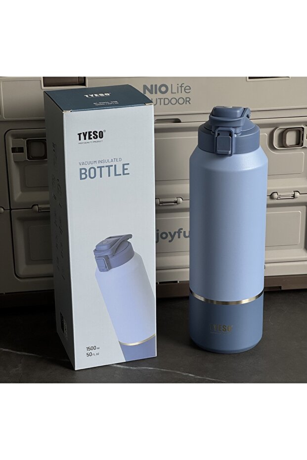 2000ML Patchwork blue TYESO Stainless Steel Portable Sports Kettle 2000ml Large Capacity Insulated C