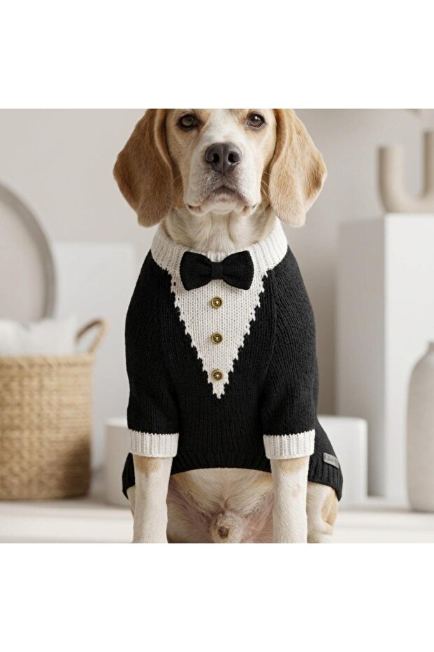 Black and White Tuxedo Sweater for Cat and Dog
