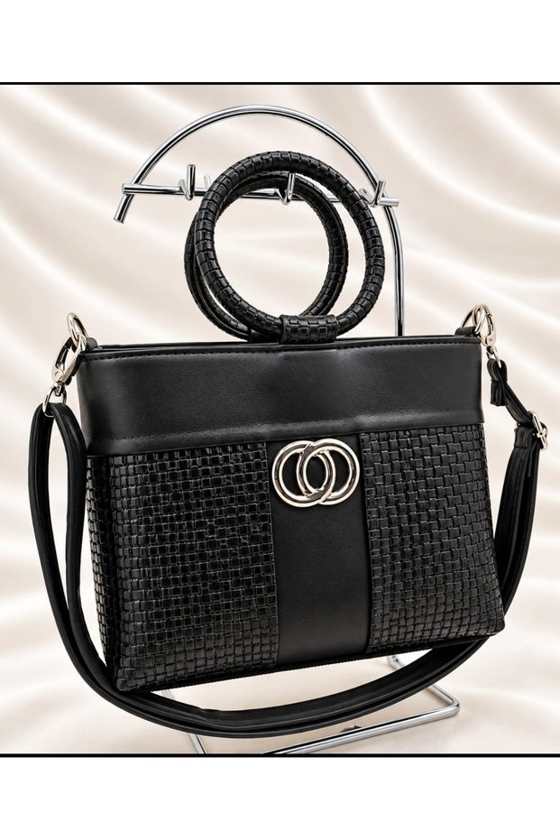 Black Women's Belt Detailed Shoulder Bag
