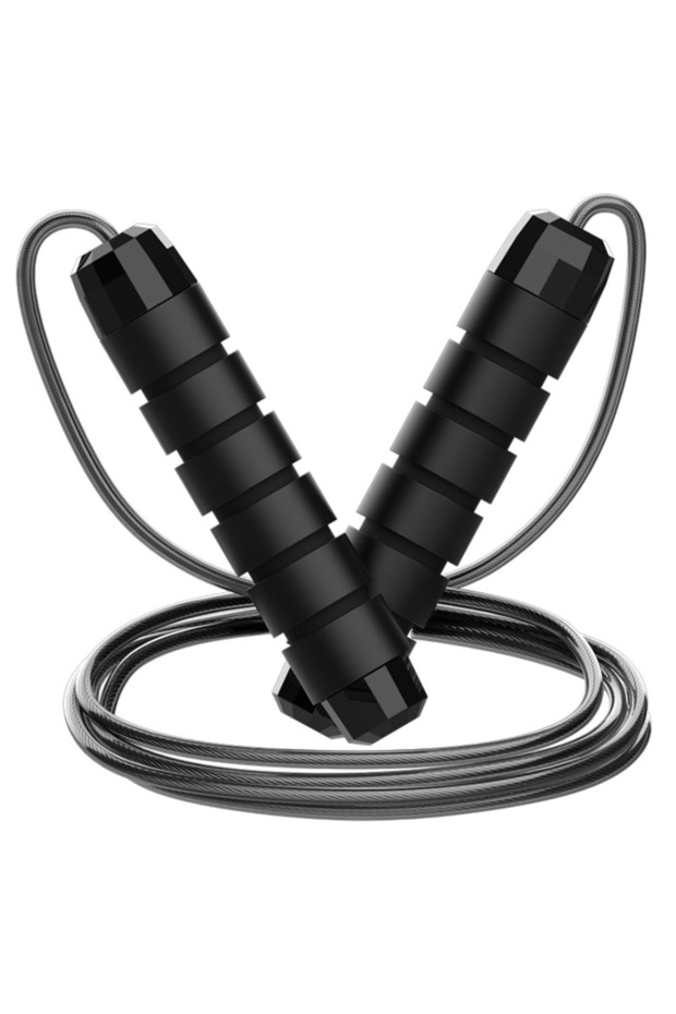 black The New Jump Rope Steel Wire Skipping Exercise Adjustable Jumping Fitness Workout Training Hom