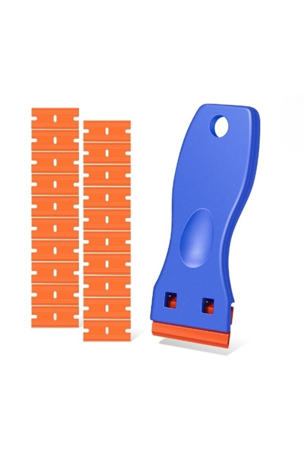 Ax1 Bx20pcs 1Set Car Window Glass Clean Scraper Car Sticker Remover Plastic Razor Blade Label Clean