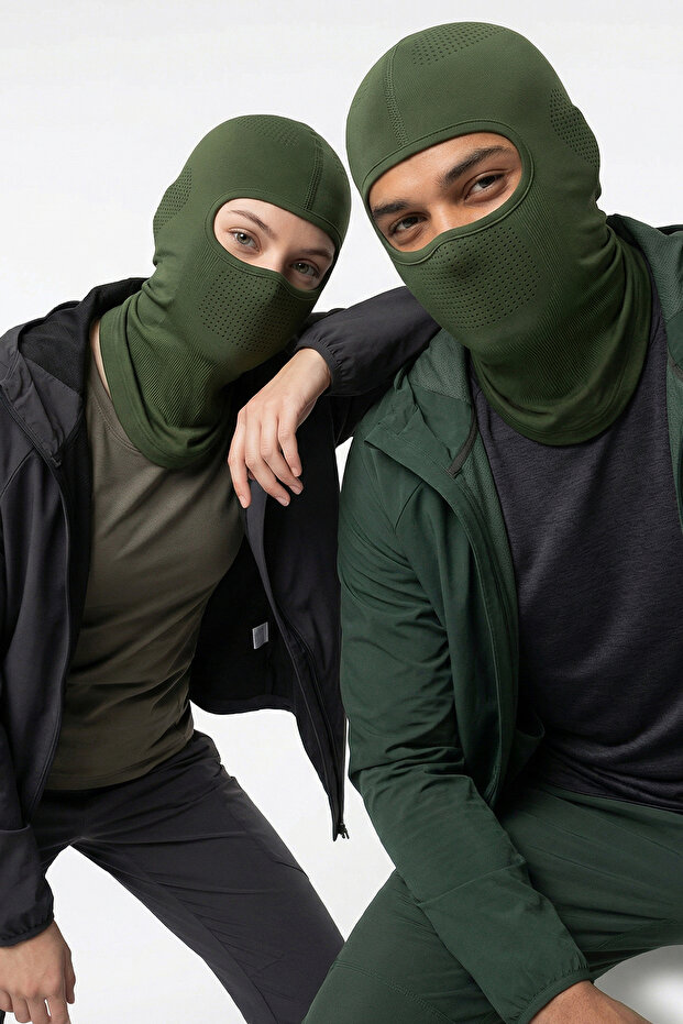 Breathable Balaklava Khaki – Under-Helmet Biker Mask, Unisex Outdoor