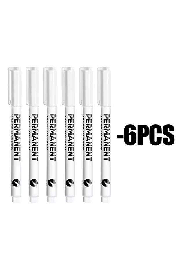 6 pcs 3/6Pcs Art Writing Waterproof White Paint Pen Fine Tip Oil-Based Marker Pen Acrylic Paint Mark